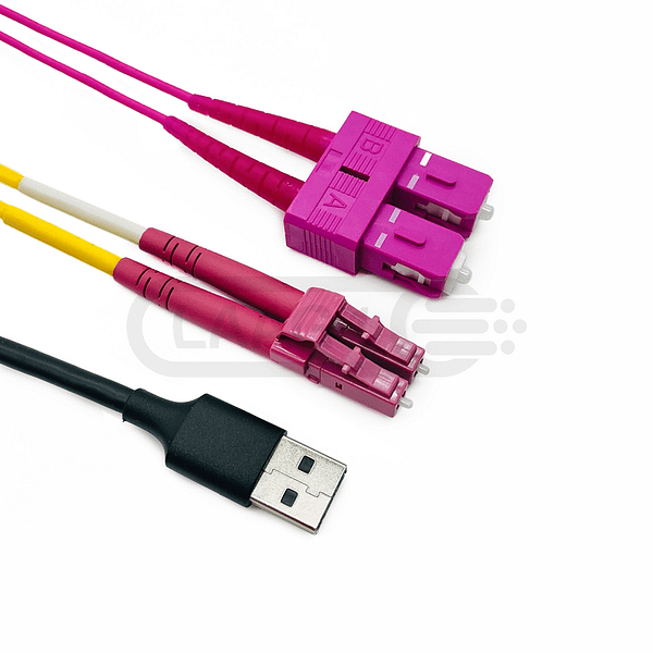 LC UPC to SC UPC Duplex OM4 Multimode Fiber Optic Patch Cable