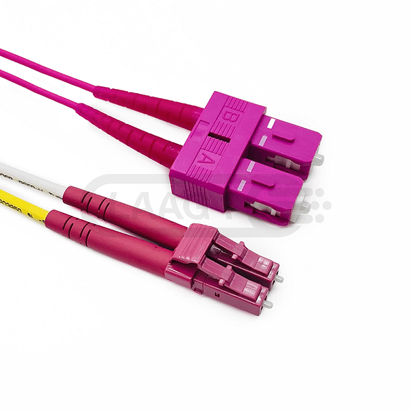 LC UPC to SC UPC Duplex OM4 Multimode Fiber Optic Patch Cable